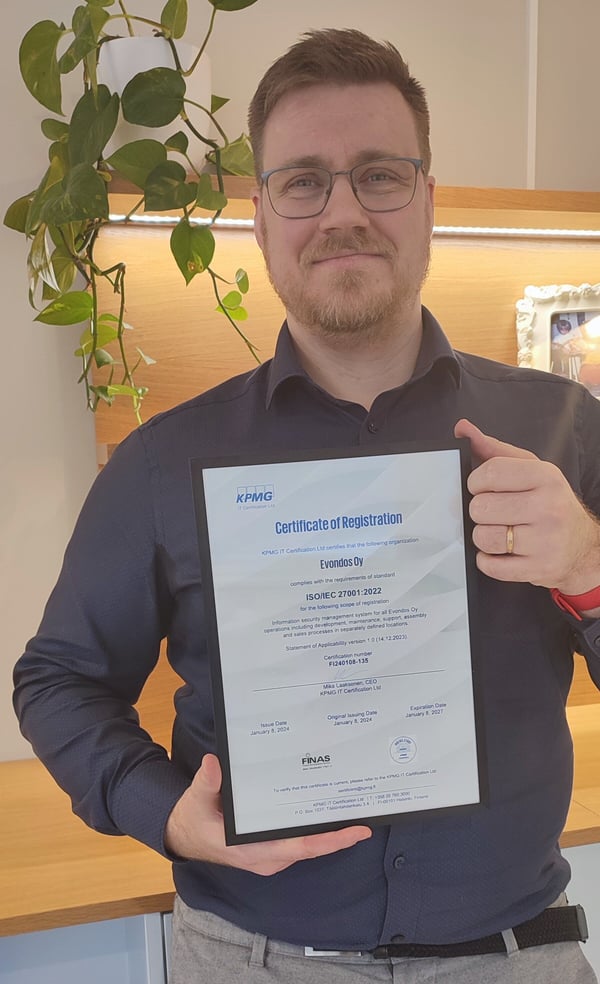 Me teimme sen! ISO 27001:2022 -sertifikaatti on nyt meidän!